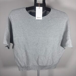 Quince Organic Cotton Cashmere Blend Short Sleeve Sweater NWT